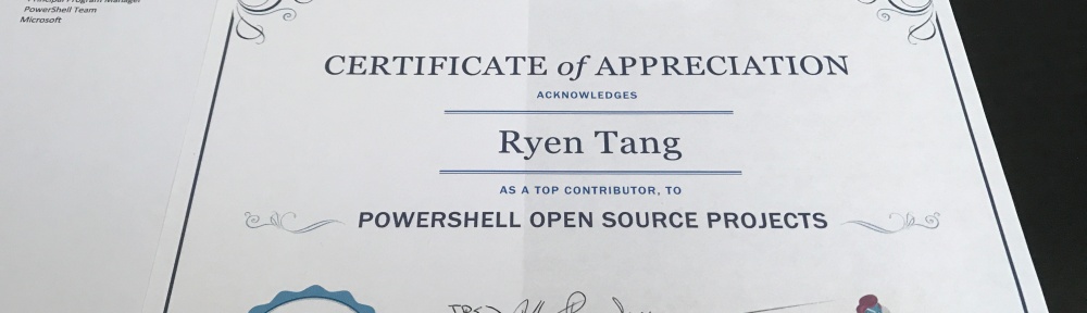 Certificate of Appreciation for PowerShell Open Source Projects
